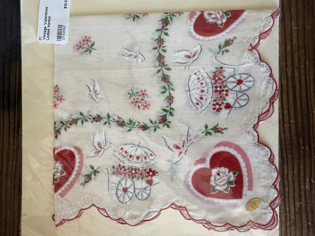 Vintage Valentines Ladies Hankie