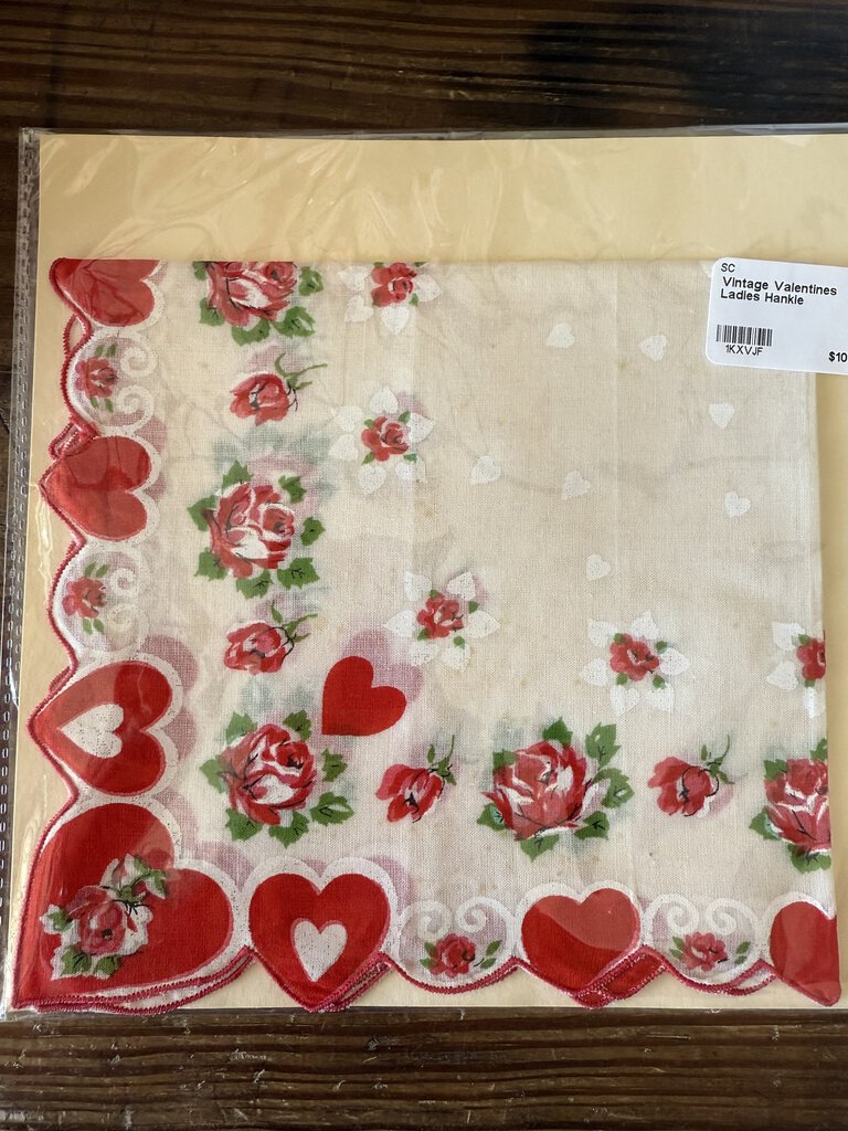 Vintage Valentines Ladies Hankie