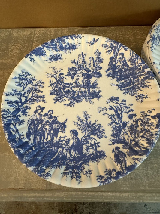 Blue and White Melamine Plate