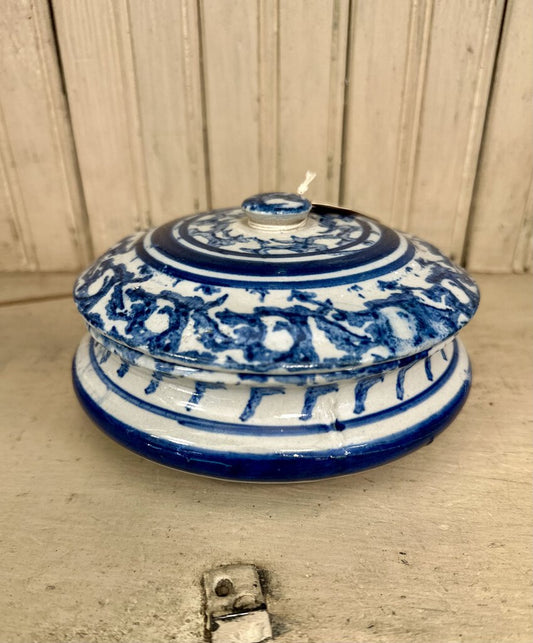 Spatterware Butter Dish