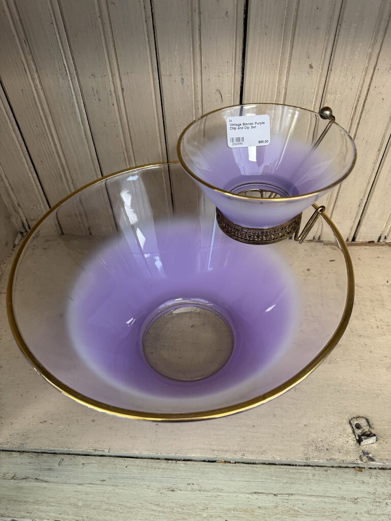 Vintage Blendo Purple Chip and Dip Set