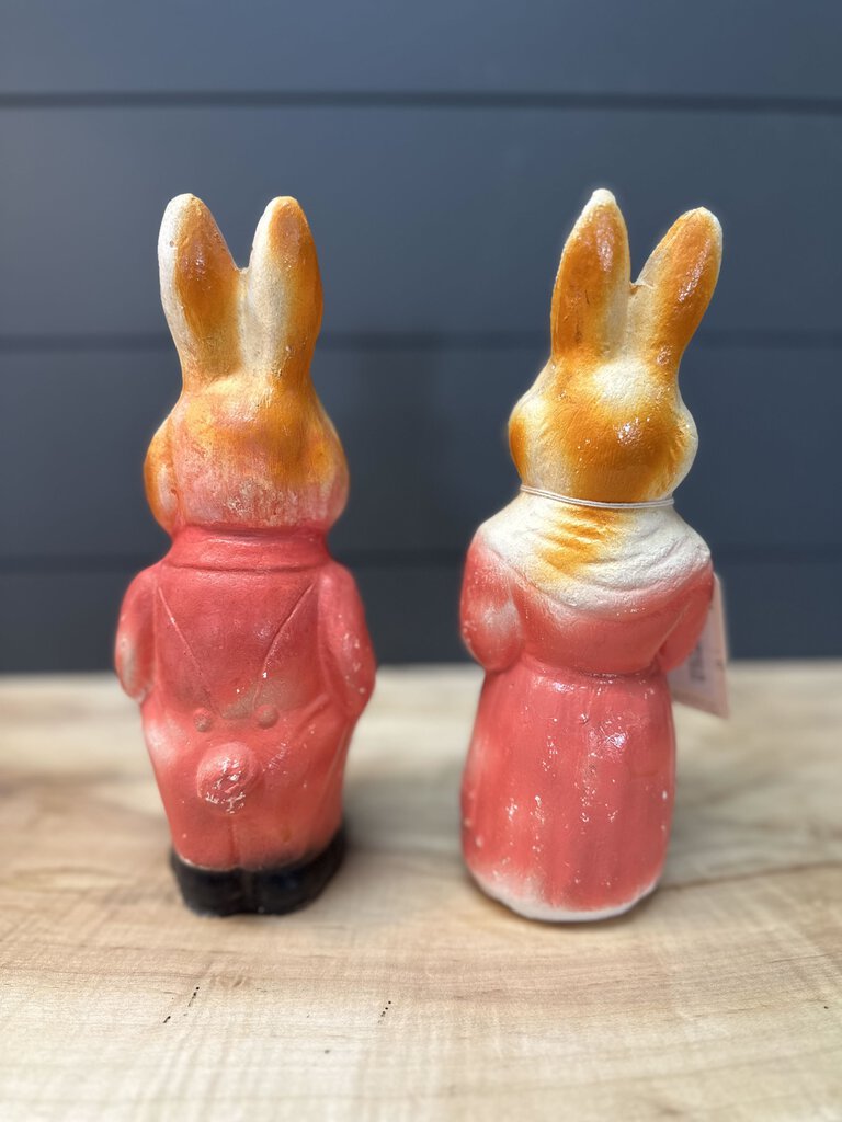 Vintage Chalkware Mr. and Mrs. Easter Bunny