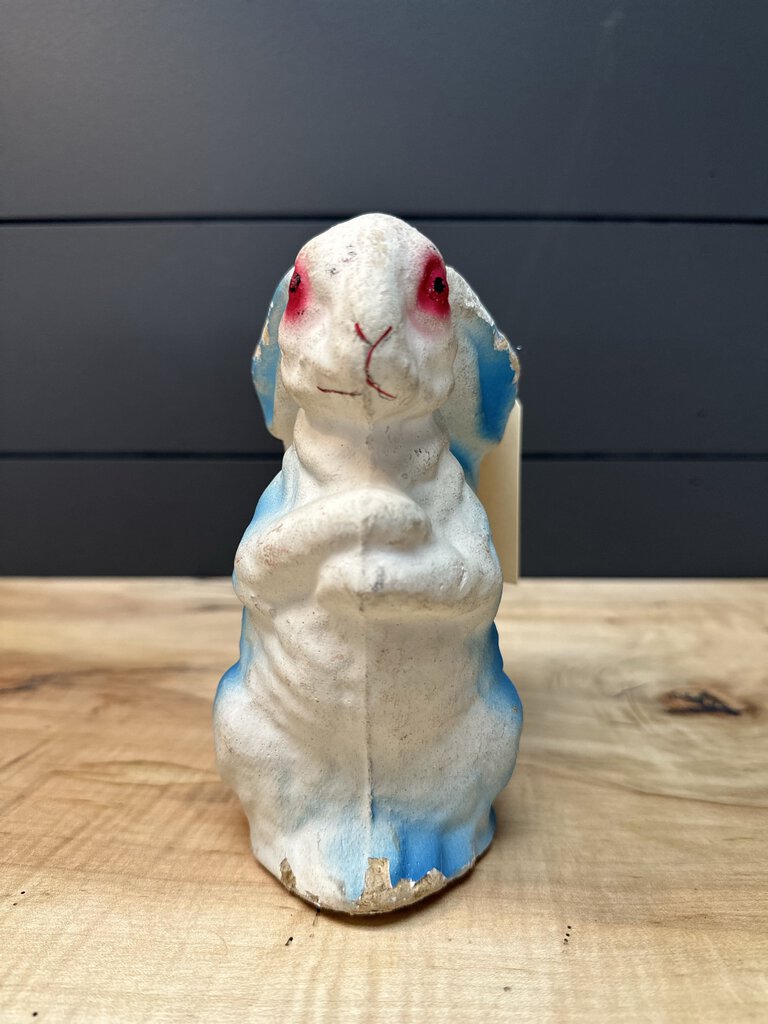 Vintage Ears Down Paper Mache Blue Bunny Candy Container