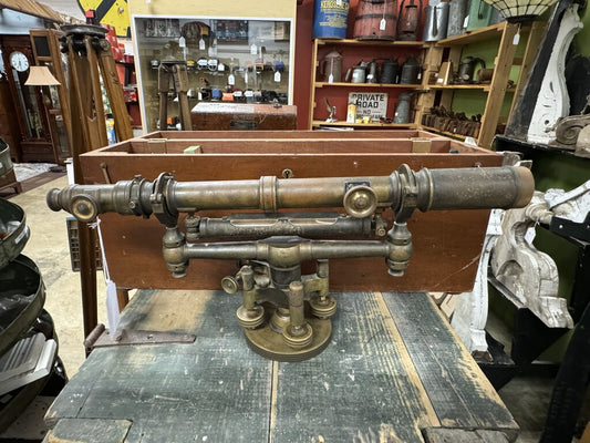 Antique W & L. E. Gurley Level w/ Stand & Box