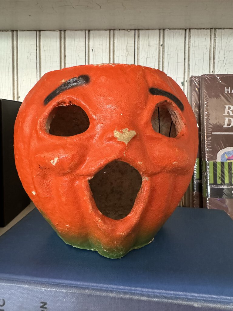 Vintage Paper Mache Pumpkin Candy Container