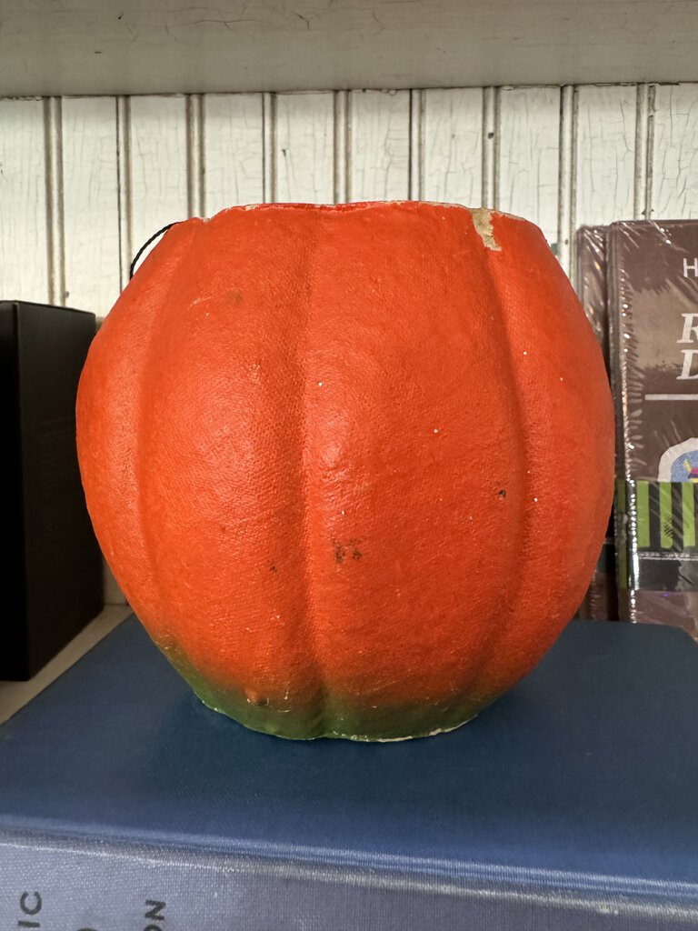 Vintage Paper Mache Pumpkin Candy Container