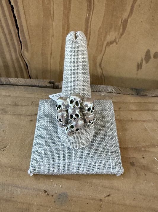 Cluster Skull Ring 925 Sz. 10