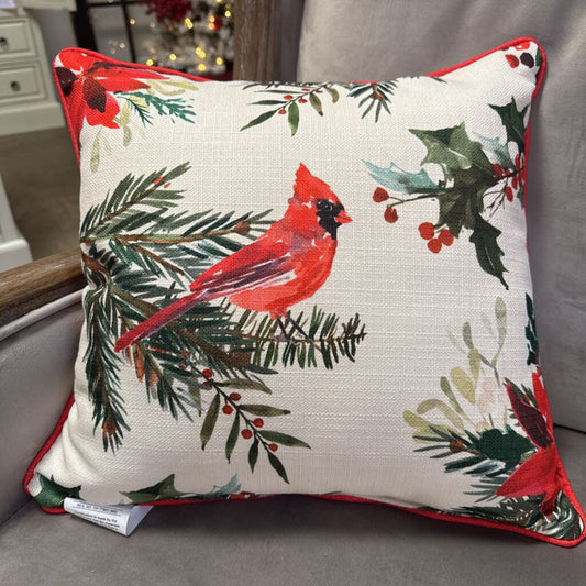 Poinsettia Cardinal Pillow