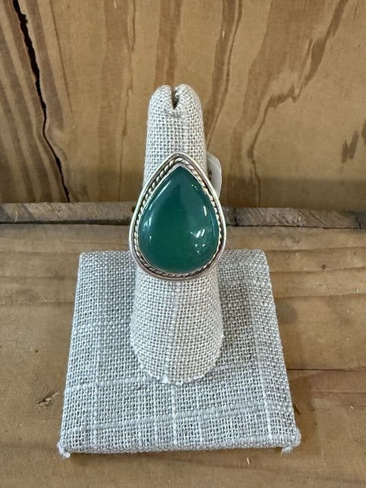 Sterling Green Ring