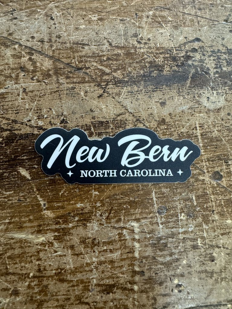 Black and White New Bern Sticker