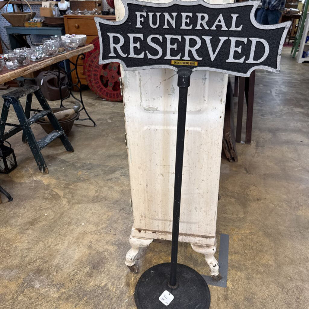 Vintage Funeral Sign