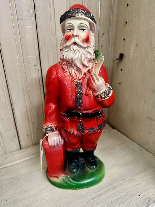 Turn of the Century Chalkware Santa by Chimney