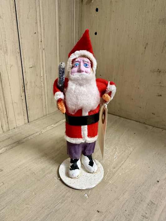 Vintage 5.5" Clay Face Santa