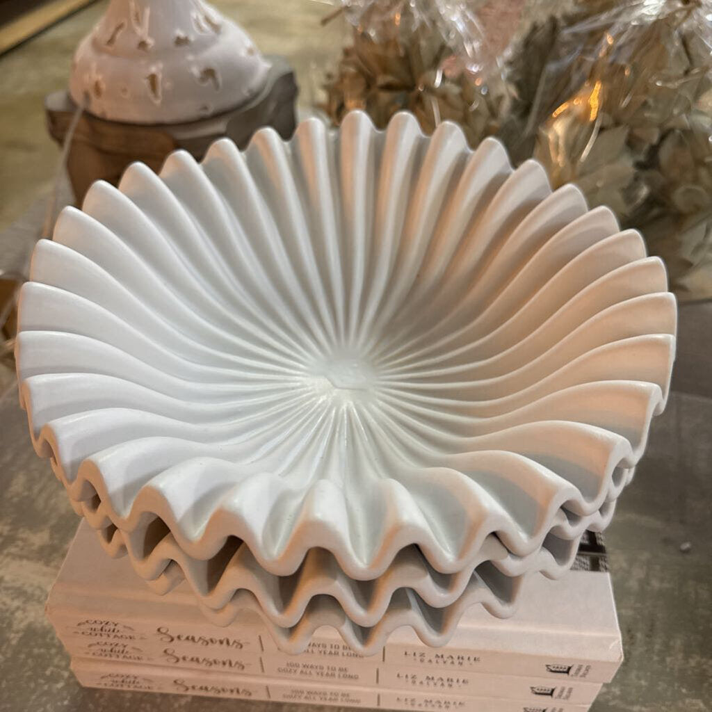 9.6" Matte White Deco Dish