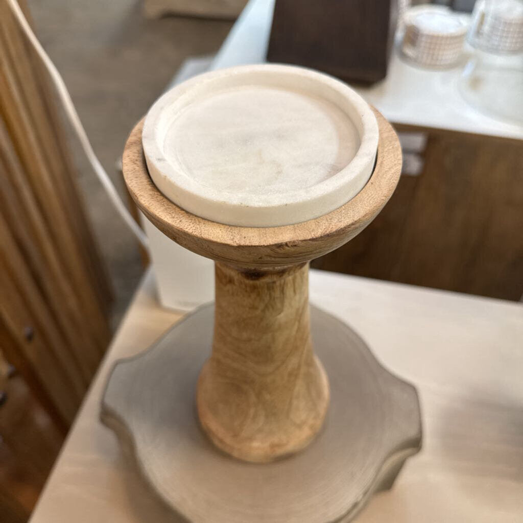 9" Wood & Marble Stand