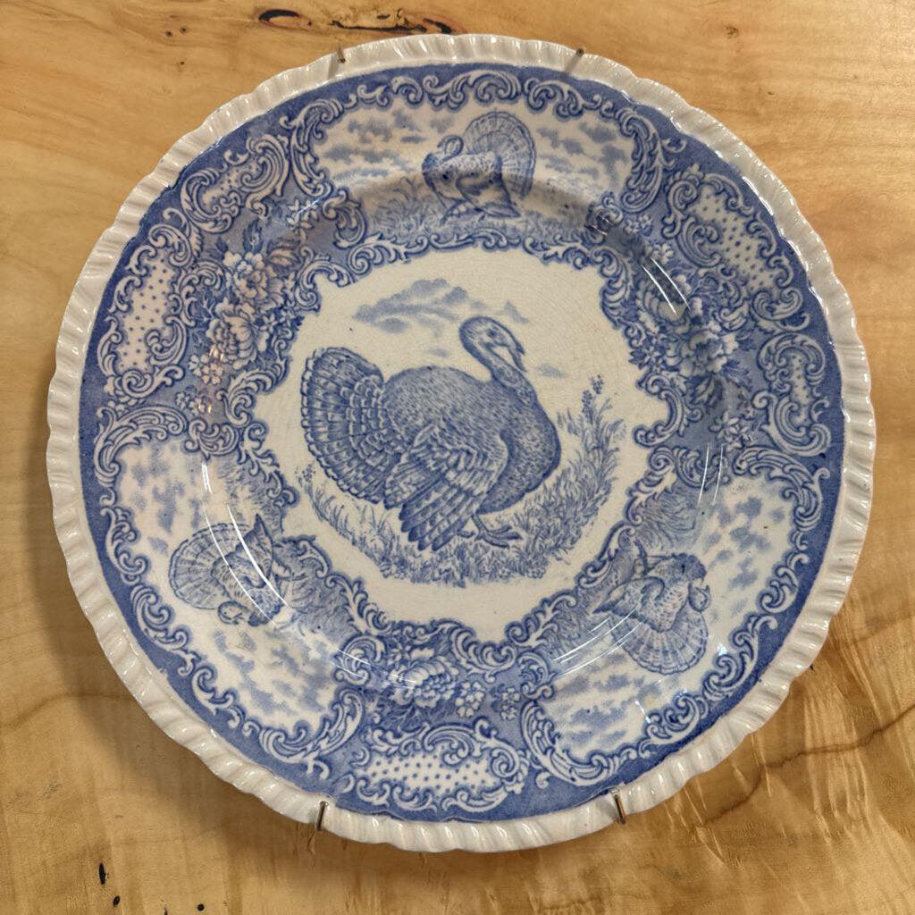 Staffordshire Blue Turkey Plate