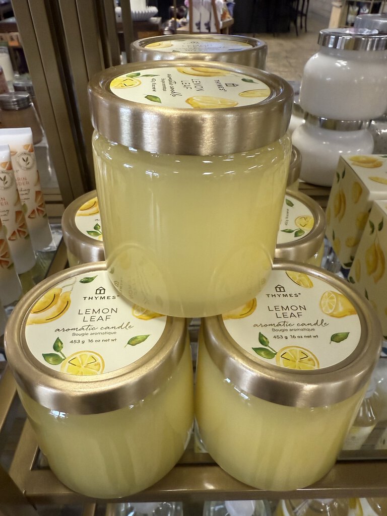 Lemon Leaf Glass Jar Candle